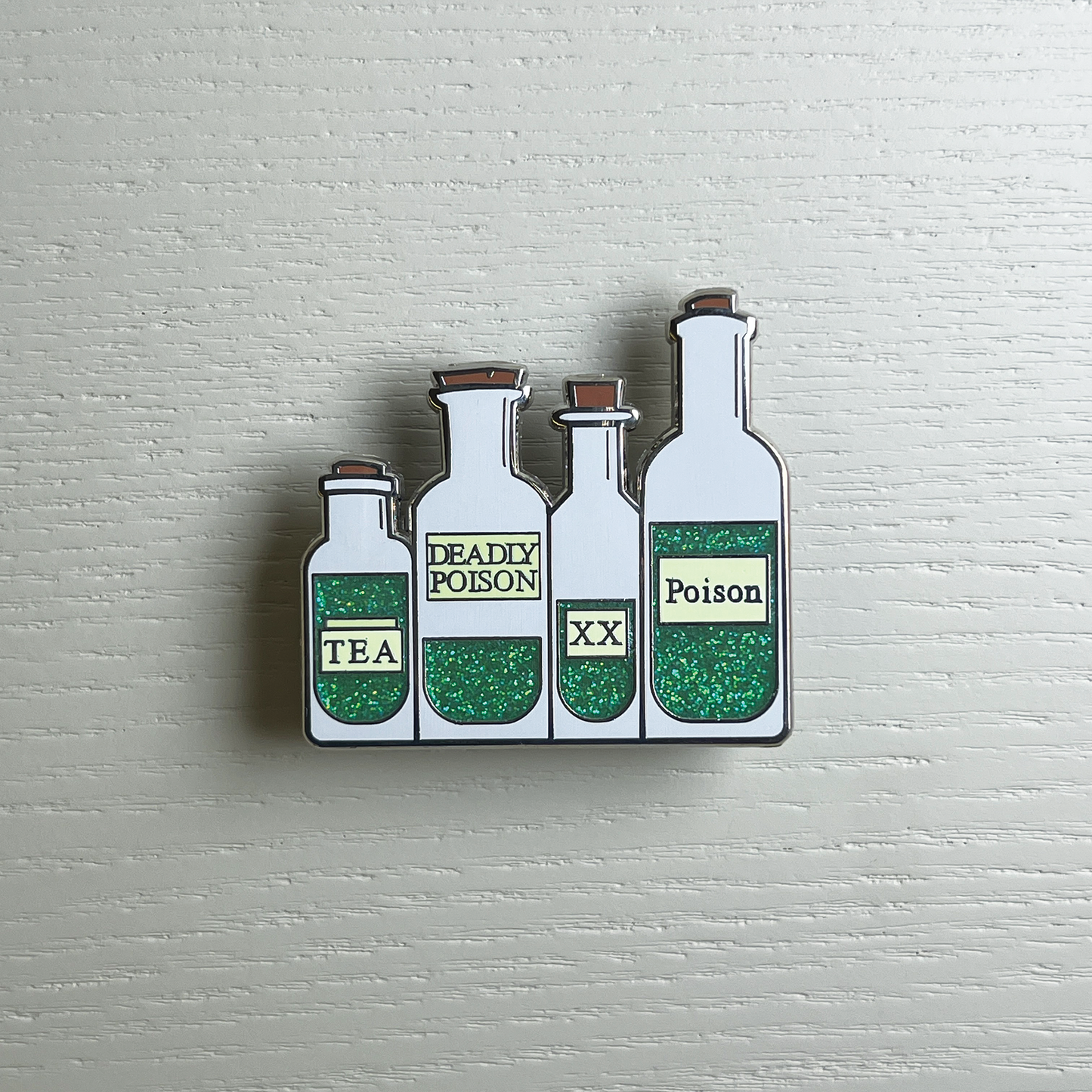 Bottles with Glitter Enamel Pin