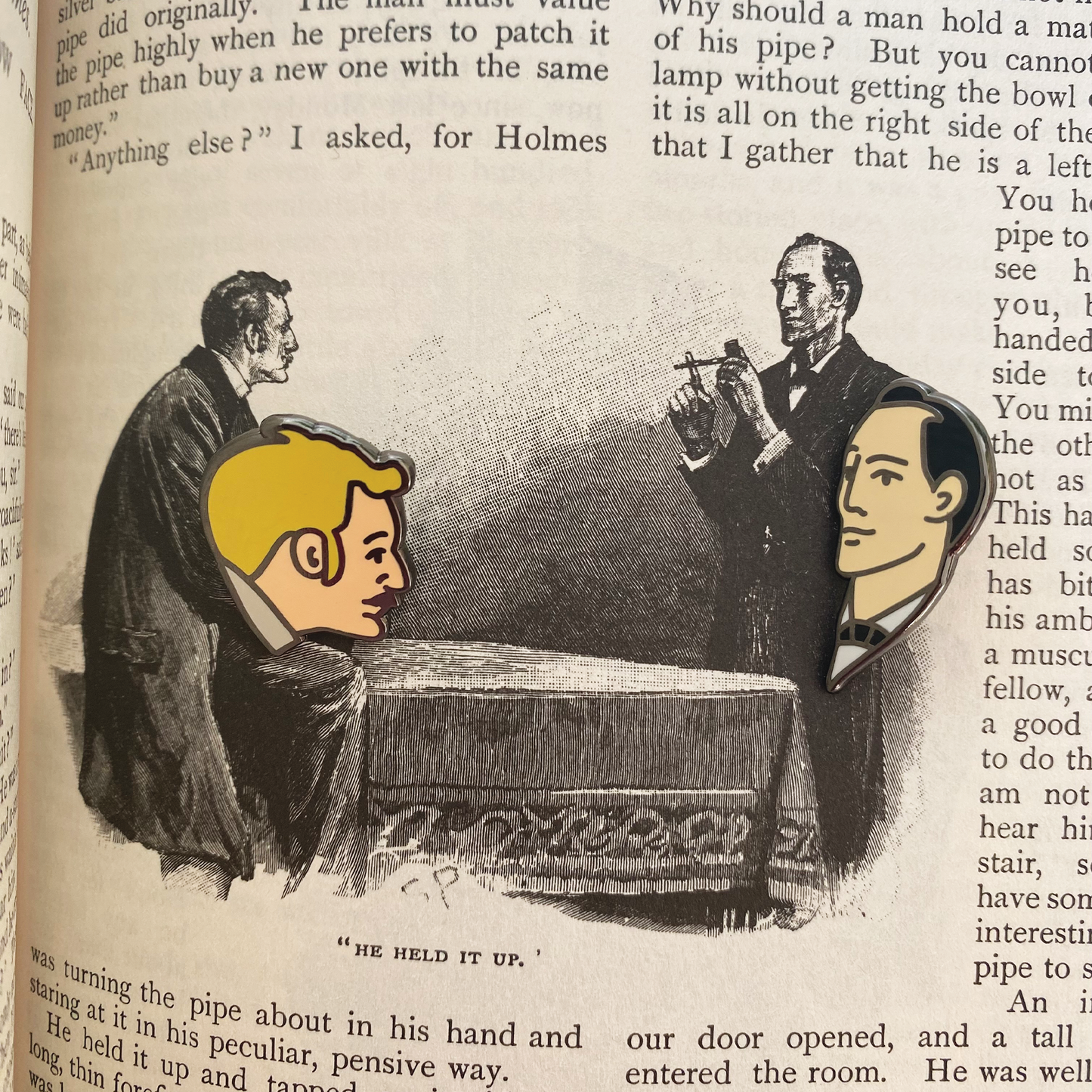 Holmes and Watson Enamel Pins