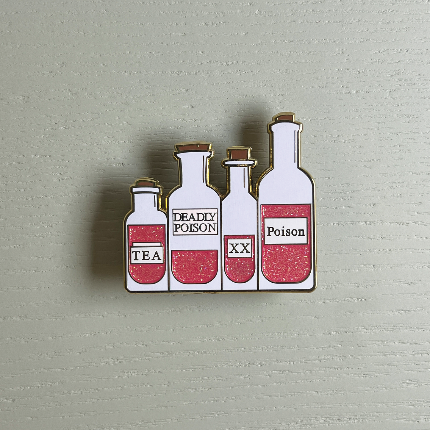 Bottles with Glitter Enamel Pin
