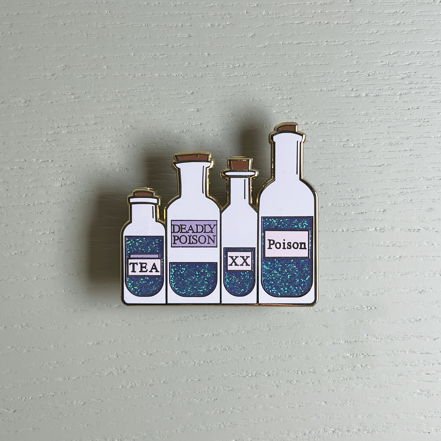 Bottles with Glitter Enamel Pin